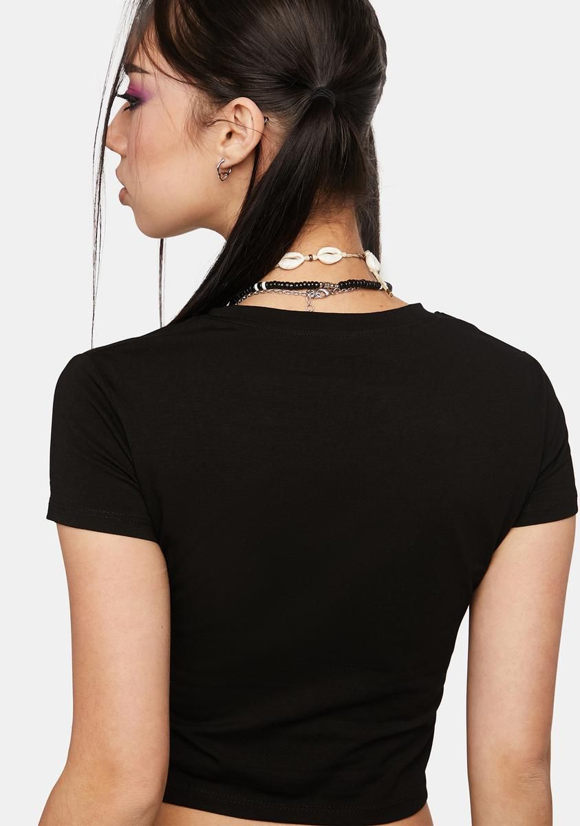 Be Mine Rhinestone Crop Tee sold by Dolls Kill product image thumbnail 4