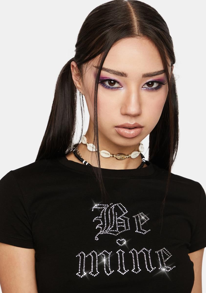 Be Mine Rhinestone Crop Tee sold by Dolls Kill product image thumbnail 2