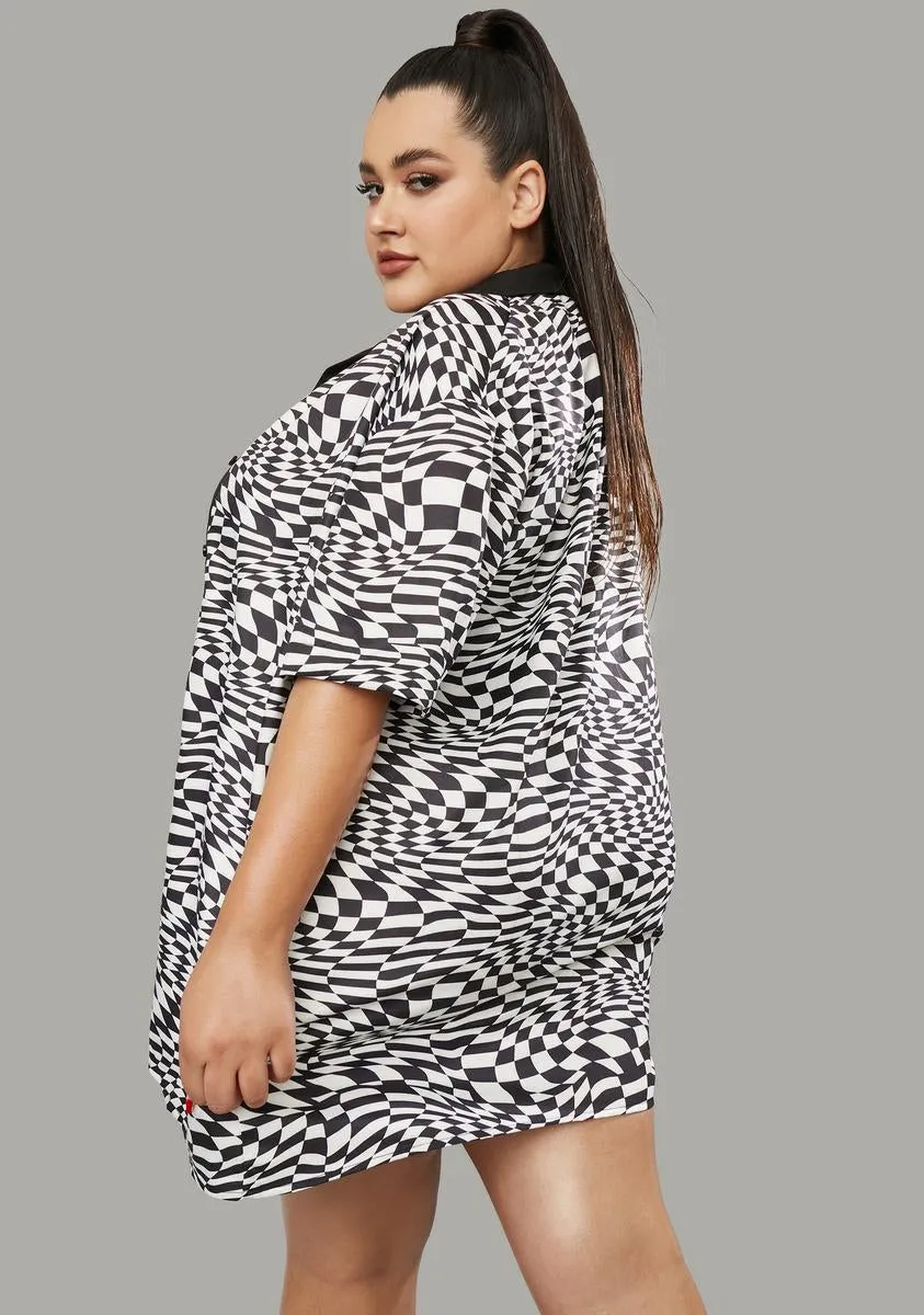 Plus Warped Realm Checkered Button Up Shirt sold by Dolls Kill product image thumbnail 4