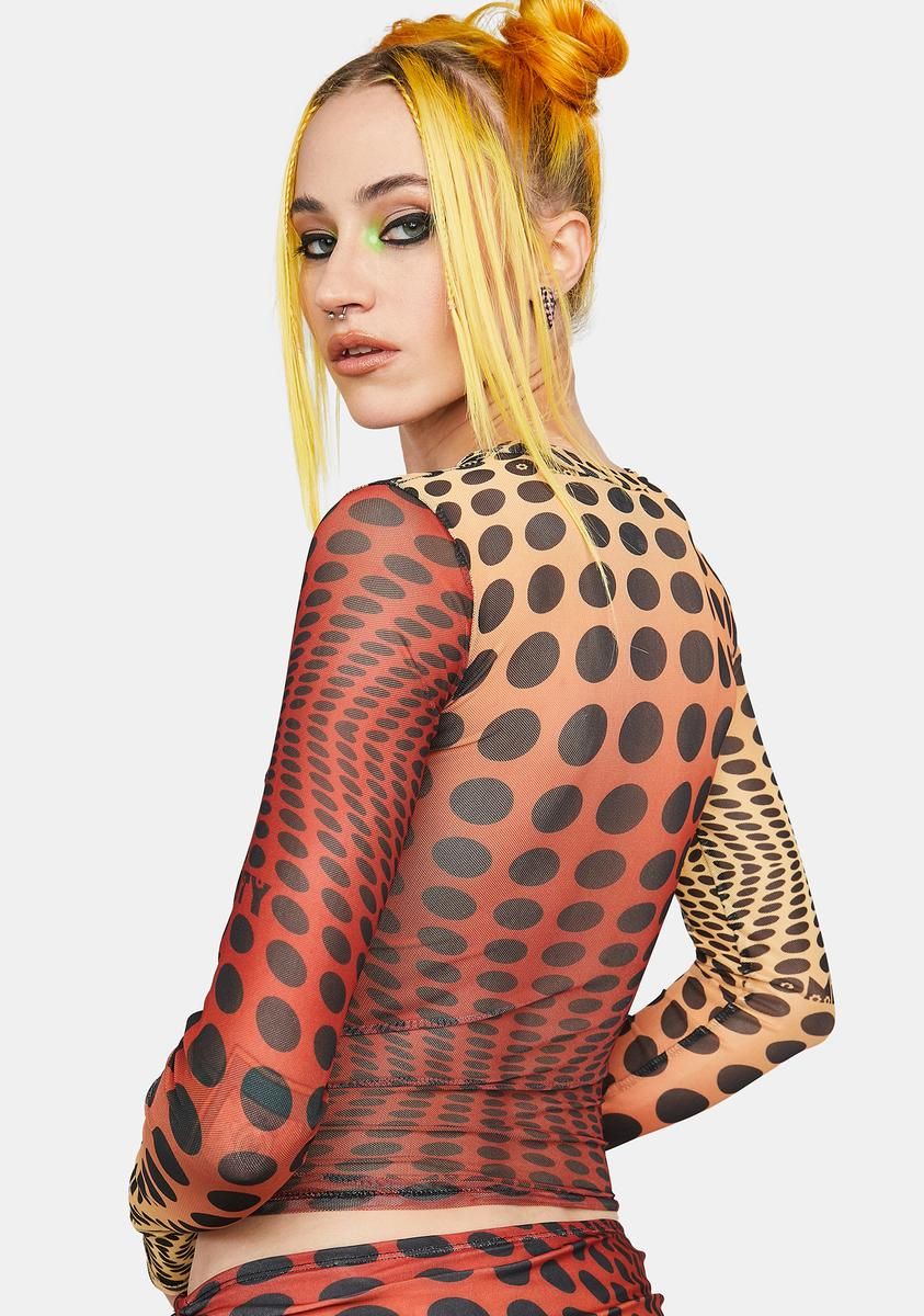 Orange Illusion Mesh Top sold by Dolls Kill product image thumbnail 4