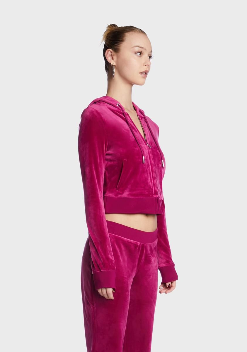 Raspberry Glaze OG Big Bling Velour Hoodie sold by Dolls Kill product image thumbnail 5