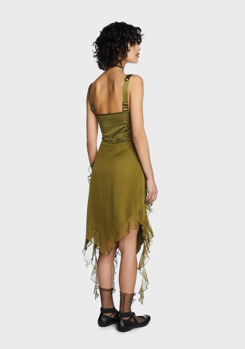 Life's No Fairytale Midi Dress - Olive sold by Dolls Kill product image thumbnail 4