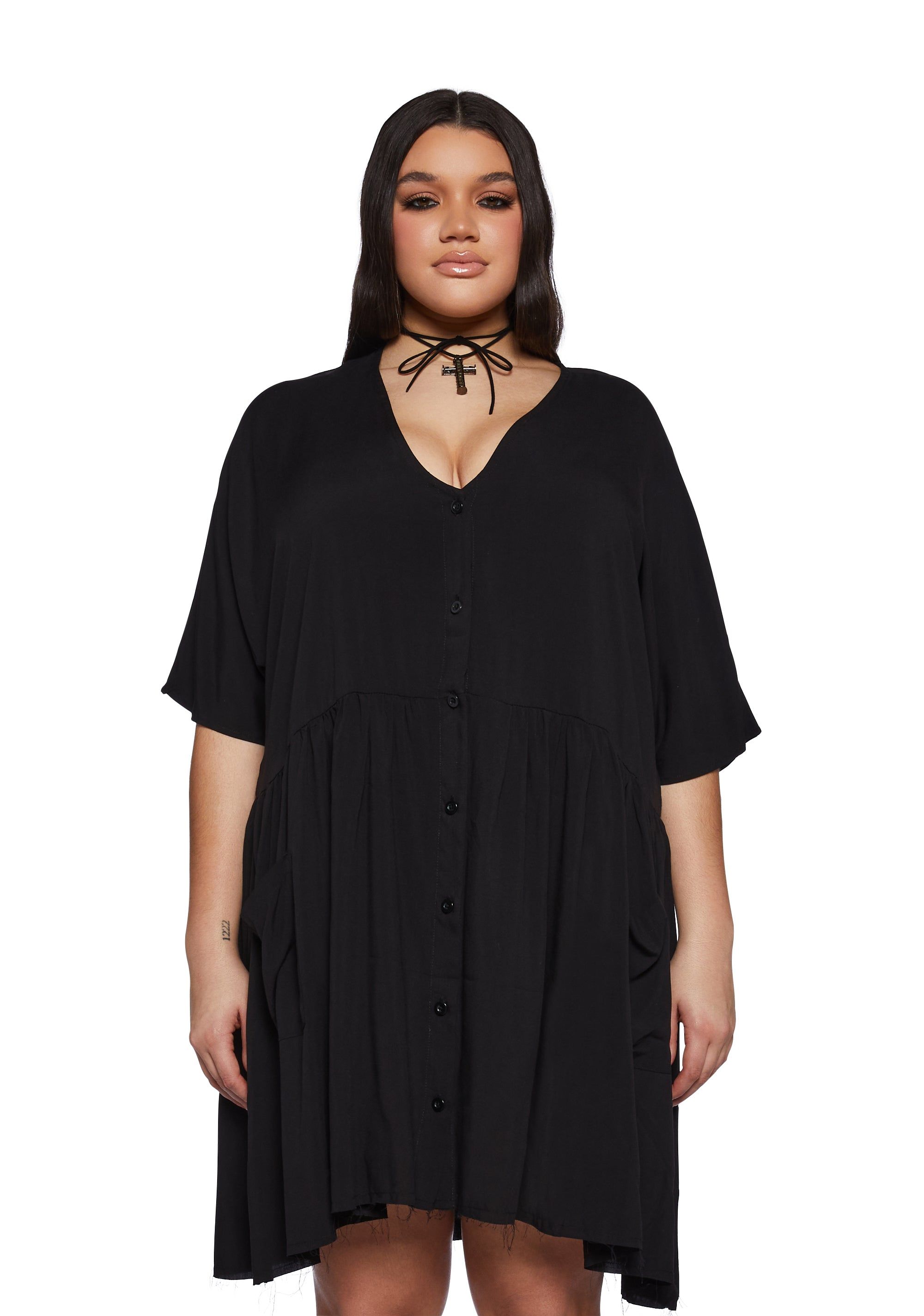 Plus Not Your Babydoll Dress - Black sold by Dolls Kill