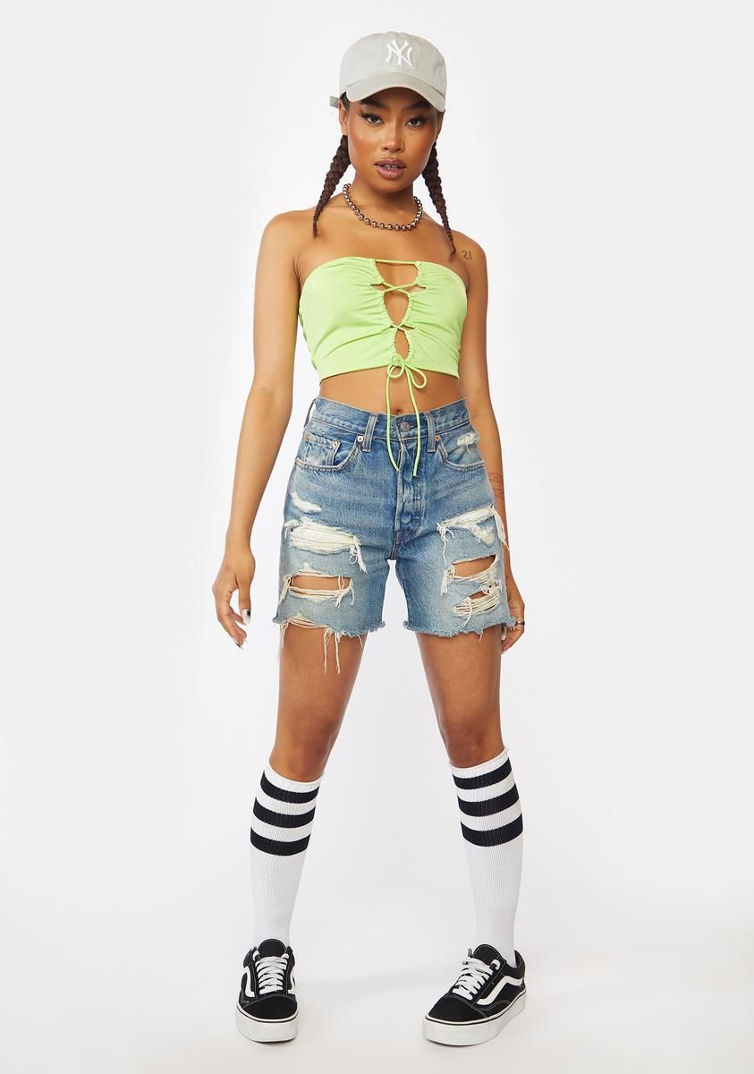 Bit Of Honey Lace Up Tube Top sold by Dolls Kill product image thumbnail 3