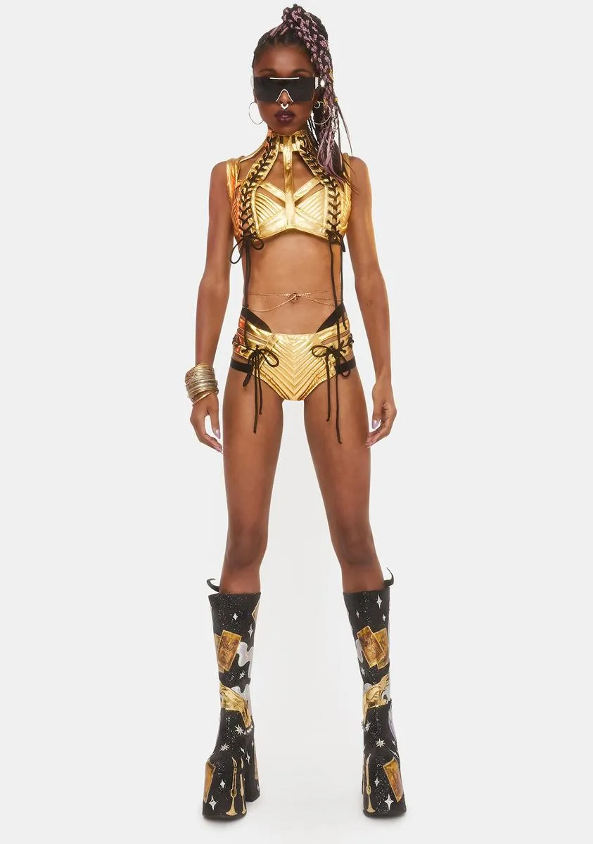 Golden Rude Awakening Harness Bra Top sold by Dolls Kill product image thumbnail 3