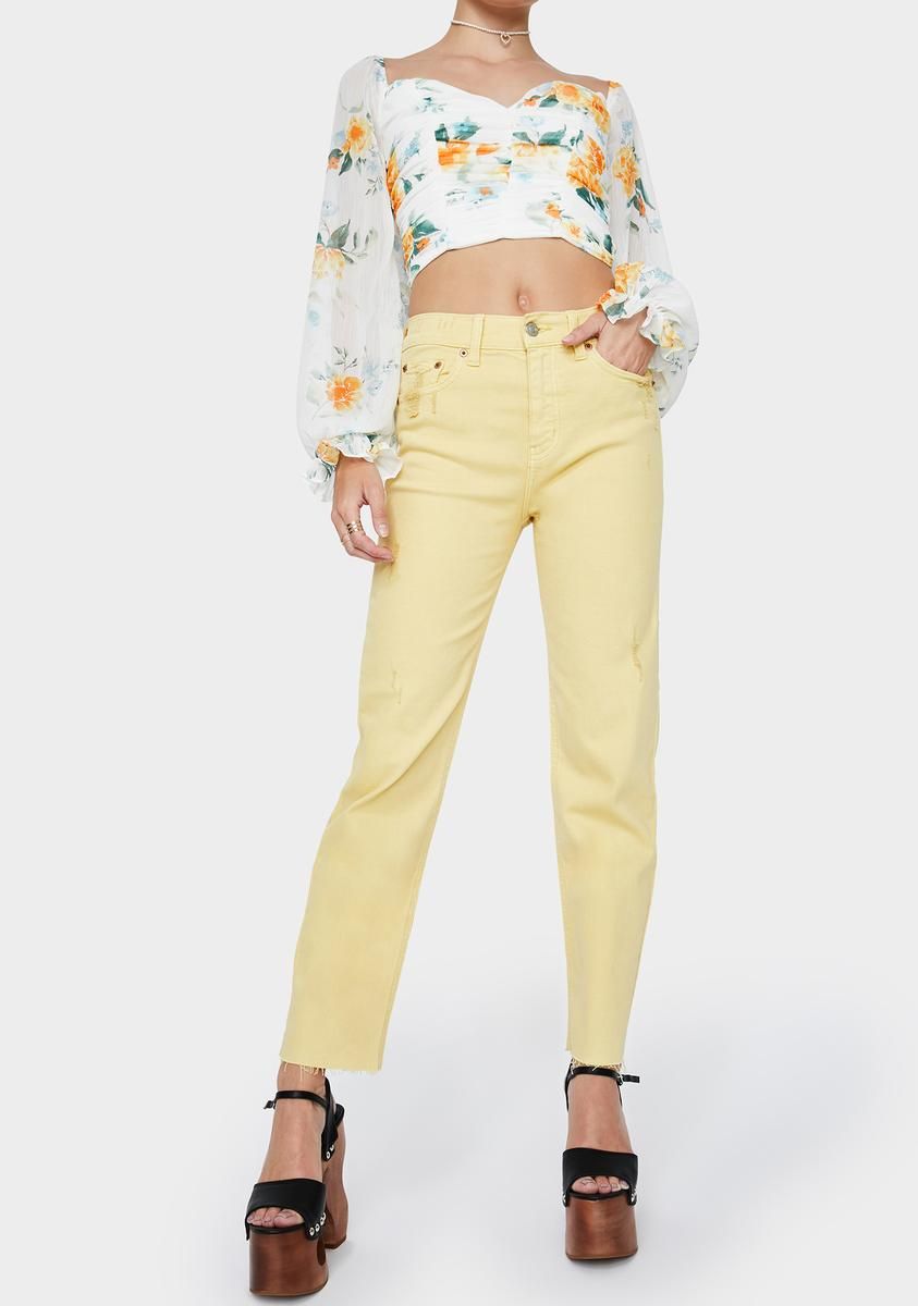 Golden Hour Straight Up High Rise Jeans sold by Dolls Kill