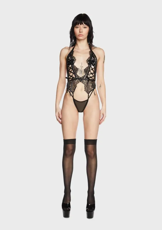 Femme Fatale Crotchless Teddy sold by Dolls Kill