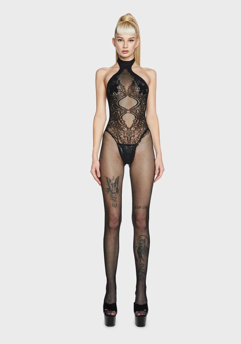 I'd Run Away Fishnet Bodystocking sold by Dolls Kill