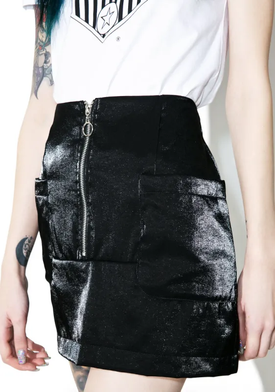 Black Noise Mini Skirt sold by Dolls Kill