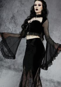 Private Misery Velvet Crop Top sold by Dolls Kill