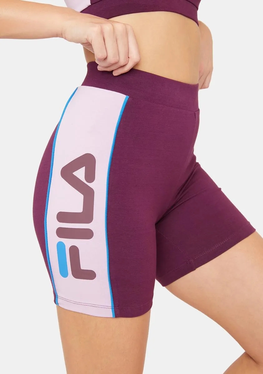 Burgundy Davina Bike Shorts sold by Dolls Kill