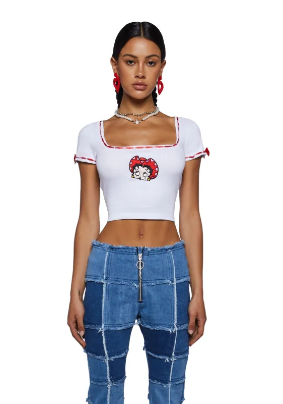 A Little Ditty Ribbon Trim Tee sold by Dolls Kill