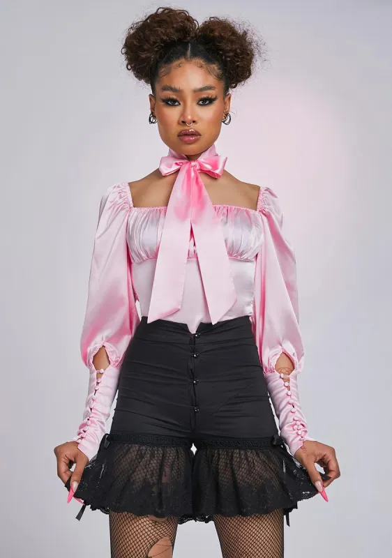 The Mabel Puff Sleeve Blouse sold by Dolls Kill