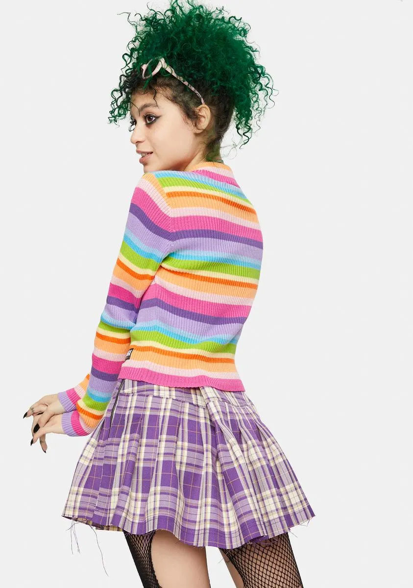 Heart Cutout Striped Knit Ribbed Top sold by Dolls Kill product image thumbnail 4