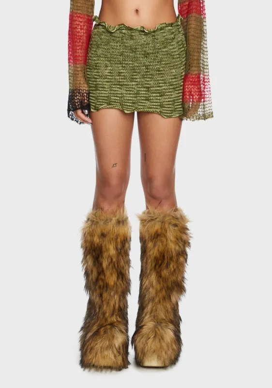 Ayden Knitted Mini Skirt sold by Dolls Kill