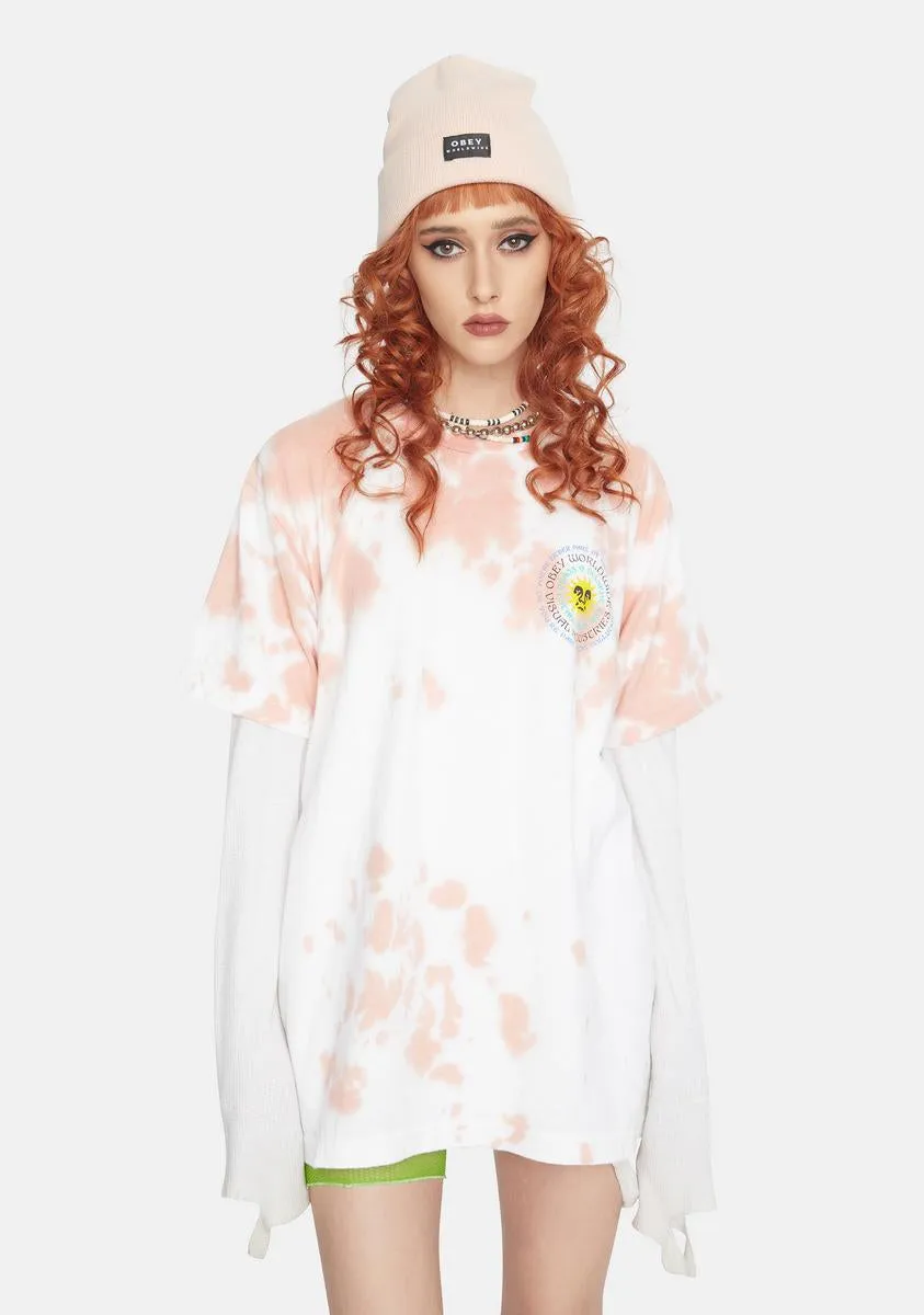 Be Here Now Tie Dye Graphic Tee sold by Dolls Kill