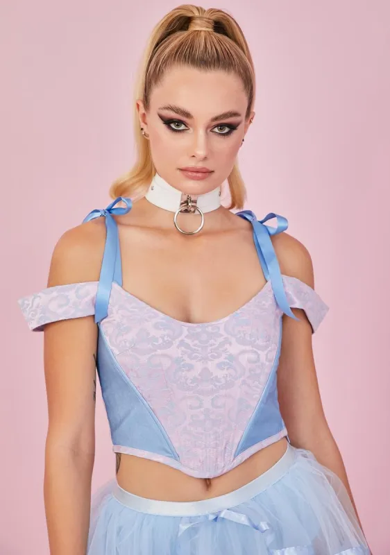 Lilac Elegant Obsession Corset Top sold by Dolls Kill