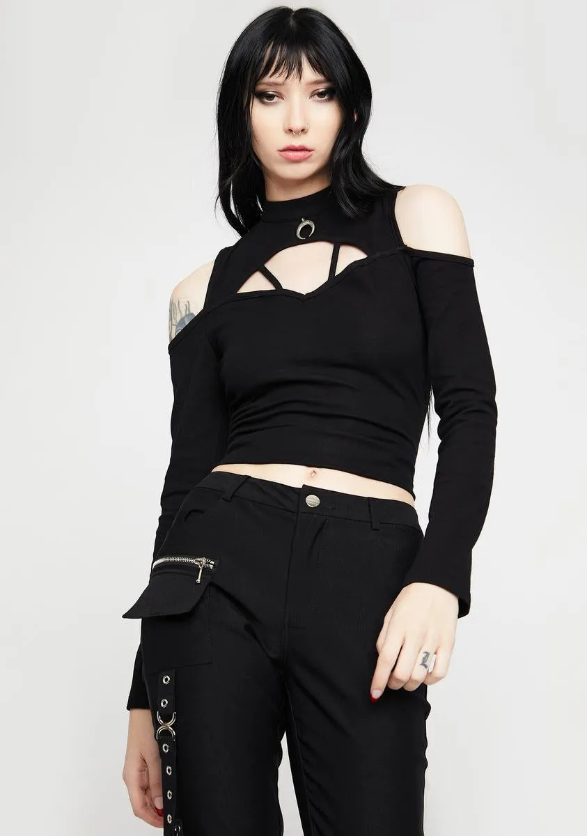 Punk Rock Crescent Moon Top sold by Dolls Kill