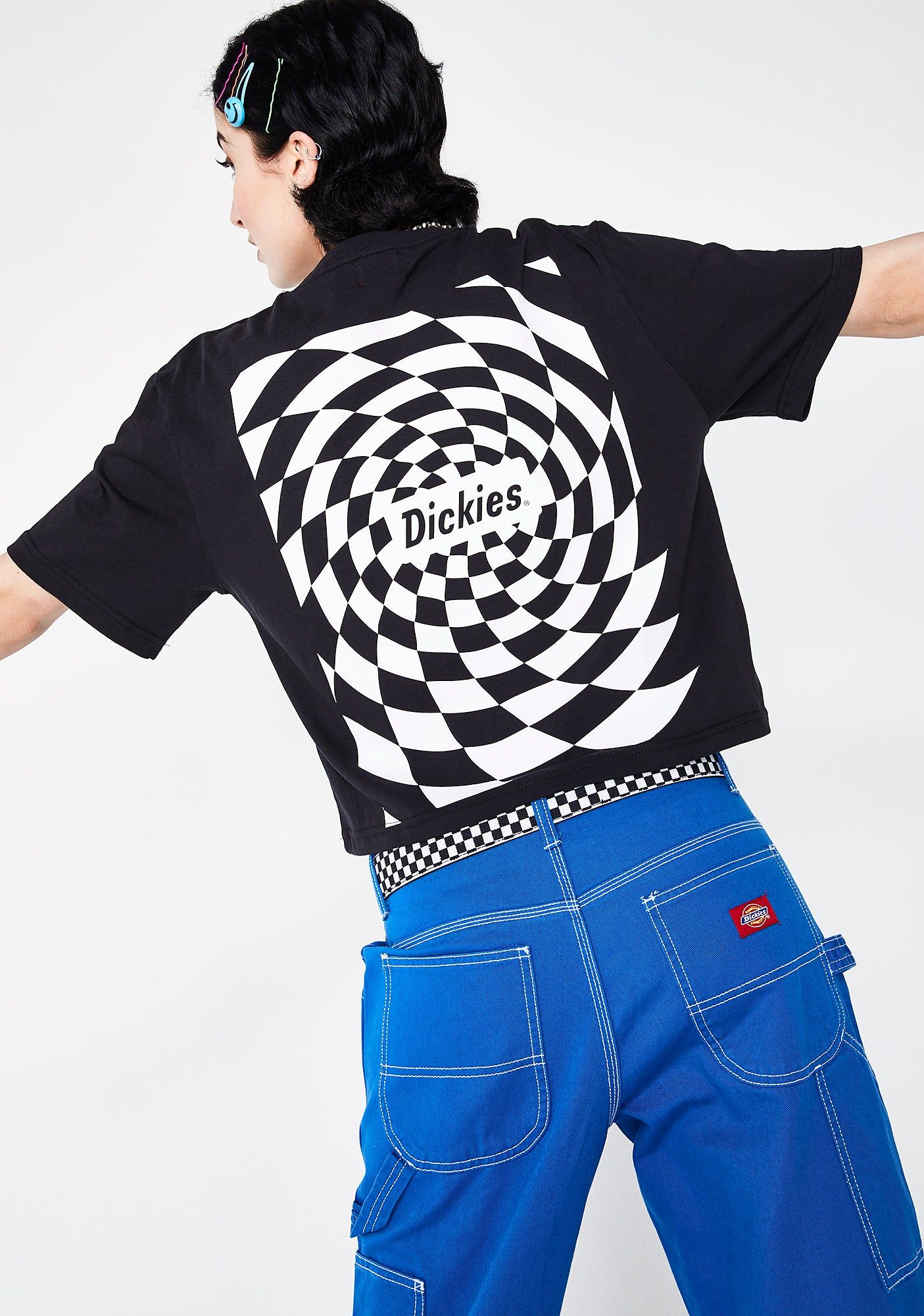 Spiral Checkered Tee sold by Dolls Kill