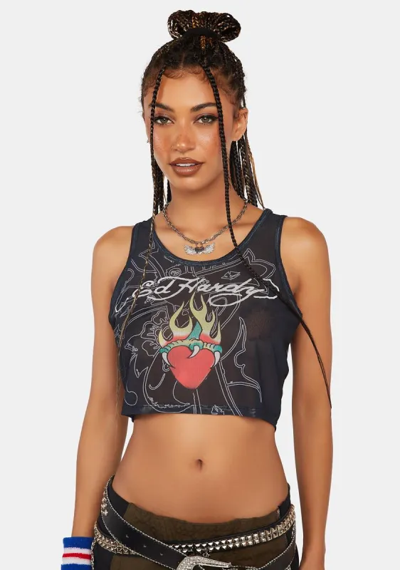 Fire Heart Crop Tank sold by Dolls Kill