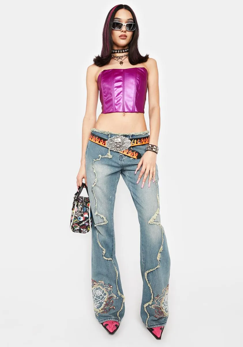 Plum Search The World Corset Top sold by Dolls Kill product image thumbnail 3