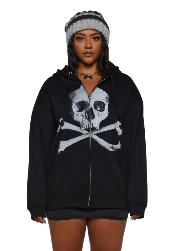 Plus Deadly Doom Zip-Up Hoodie sold by Dolls Kill