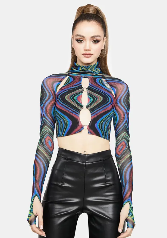 Maui Mesh Turtleneck Top made by AFRM