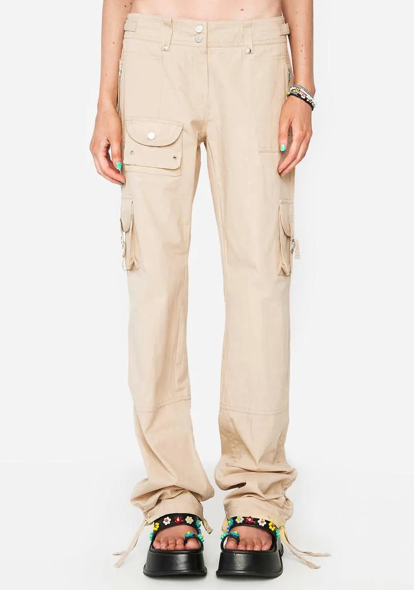 Khaki On My Grind Cargo Pants sold by Dolls Kill