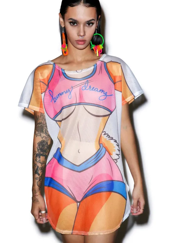 Bunny Body Mesh Tee sold by Dolls Kill