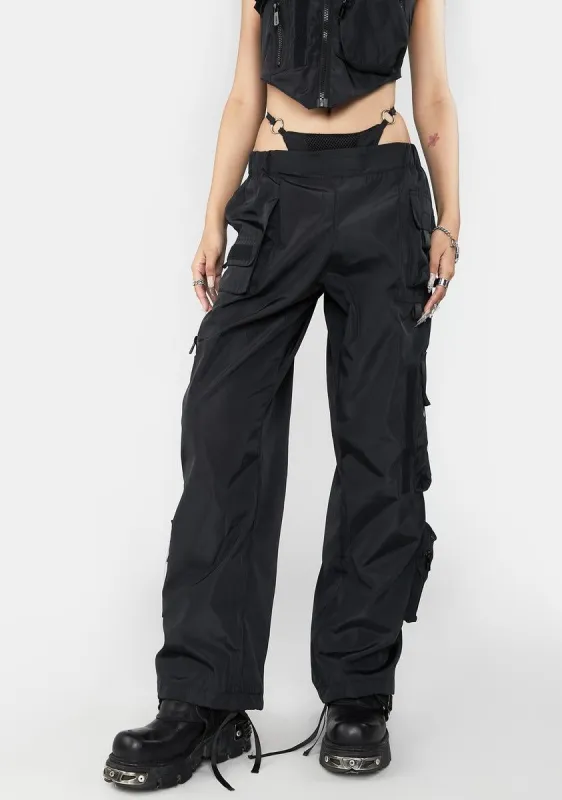 Black Nylon Tactical Pants With Detachable Panty sold by Dolls Kill