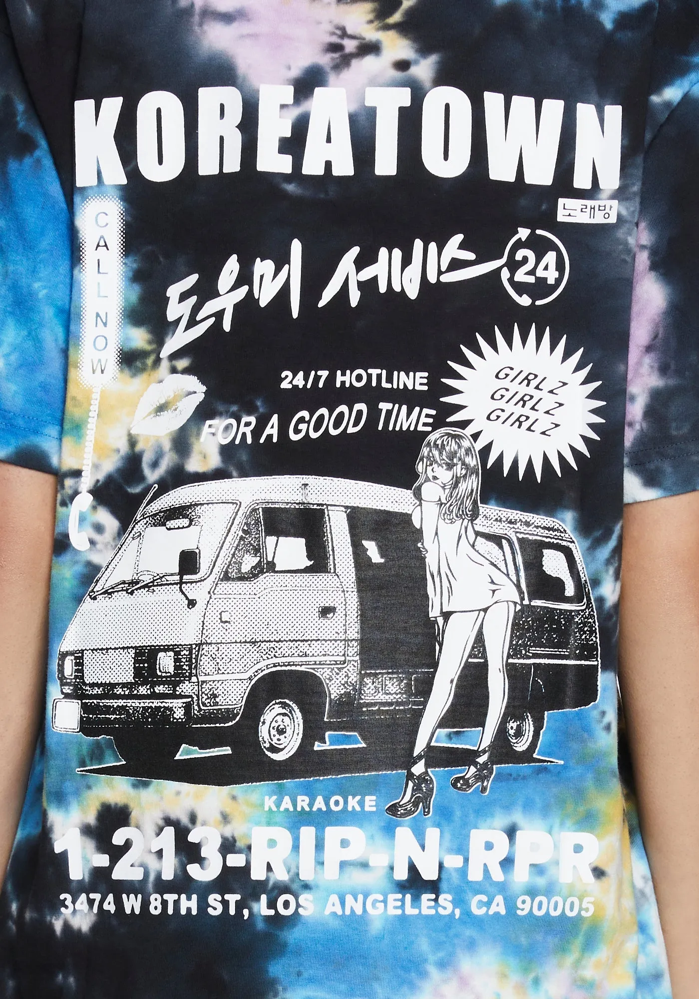 Hotline Tie Dye Graphic Tee sold by Dolls Kill product image thumbnail 2