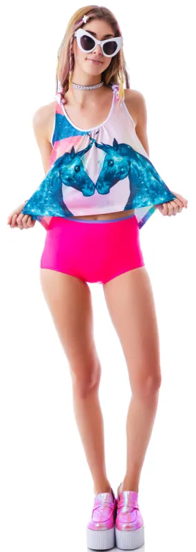 Rainbow Unicorn Off the Hook Tank sold by Dolls Kill