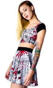 Japanese Printed Crop Top sold by Dolls Kill