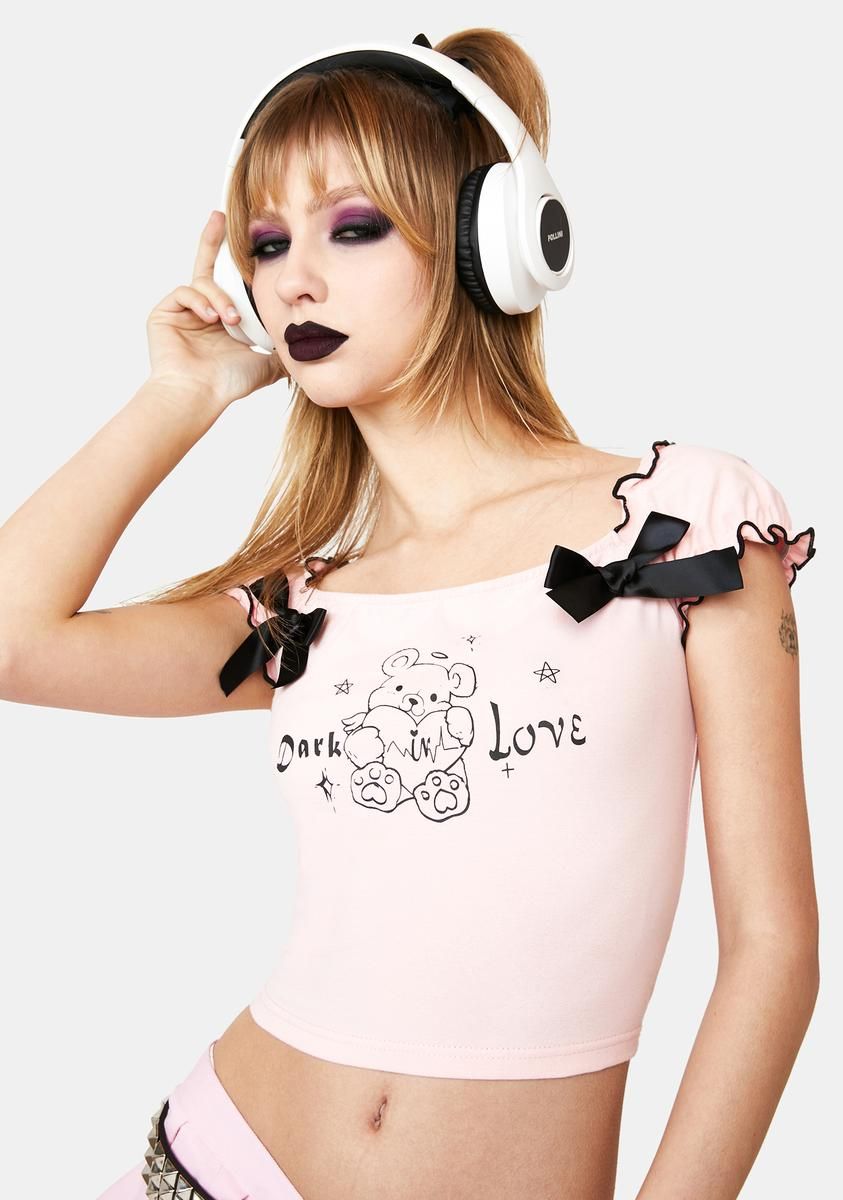 Crop Top With Teddy Bear Graphic sold by Dolls Kill product image thumbnail 2