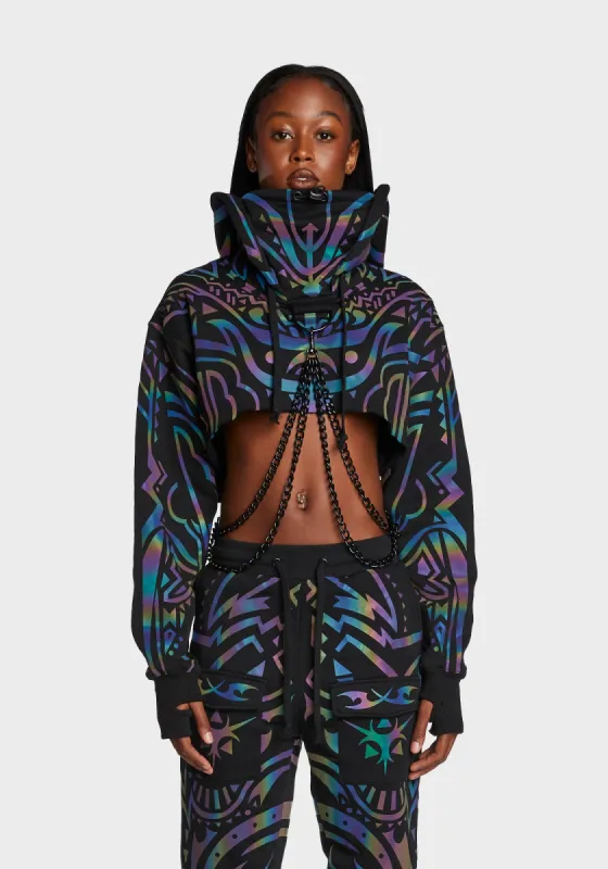 Moon Labyrinth Reflective Chain Hoodie sold by Dolls Kill