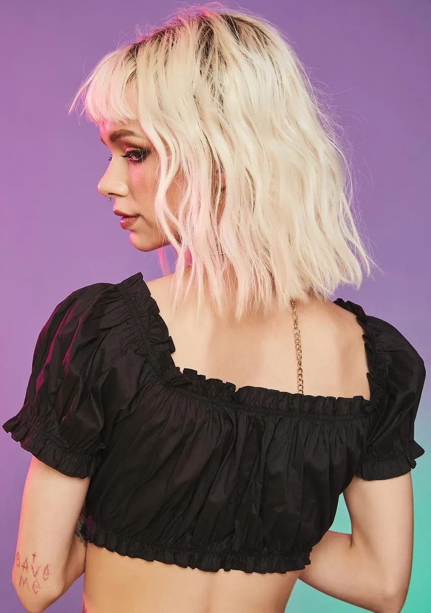 Night Secret Vibes Tie Crop Top sold by Dolls Kill product image thumbnail 4