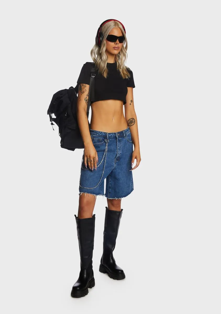 Black Short Sleeve Crop Top sold by Dolls Kill product image thumbnail 5