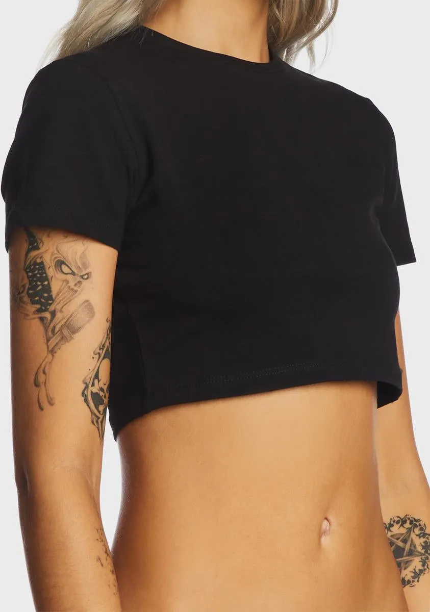 Black Short Sleeve Crop Top sold by Dolls Kill product image thumbnail 2