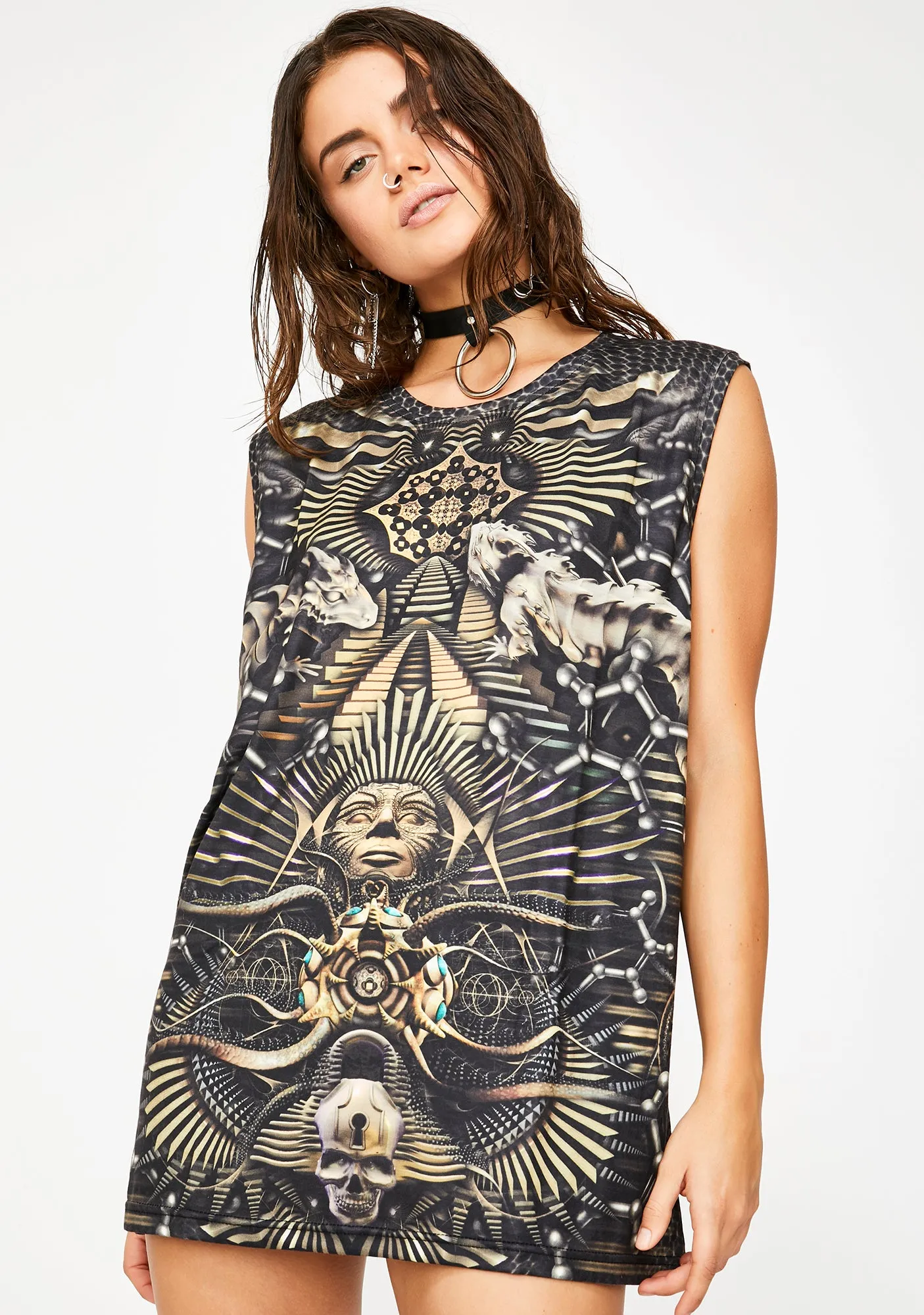 Illusion Structure Graphic Tank sold by Dolls Kill