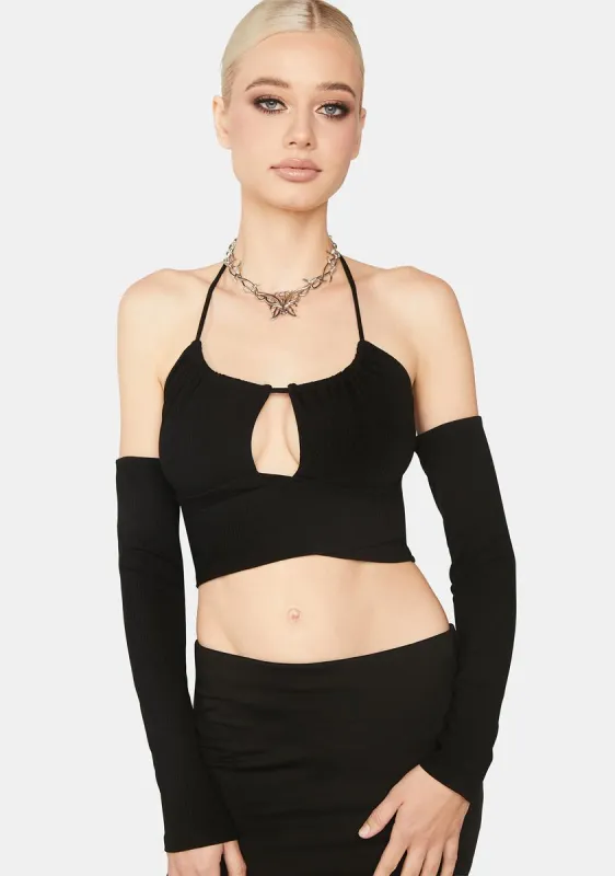 Devious Stares Crop Top sold by Dolls Kill