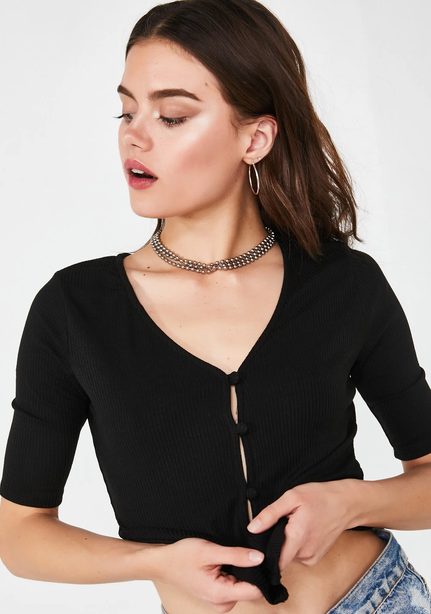 Dark Gurl Next Door Crop Top sold by Dolls Kill