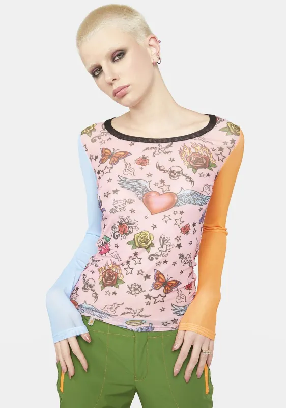 Angst And Anarchy Mesh Top sold by Dolls Kill