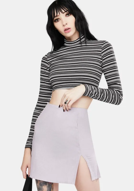 Light Purple Sheny Mini Skirt sold by Dolls Kill