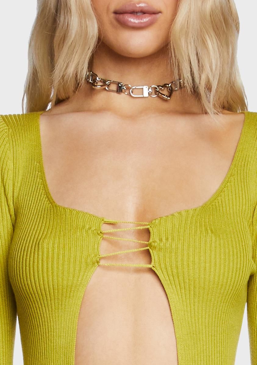 Ladder Detail Open Front Knit Top sold by Dolls Kill product image thumbnail 2