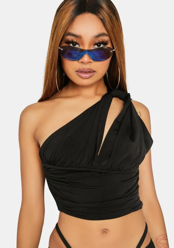 Can't Help Myself One Shoulder Crop Top sold by Dolls Kill