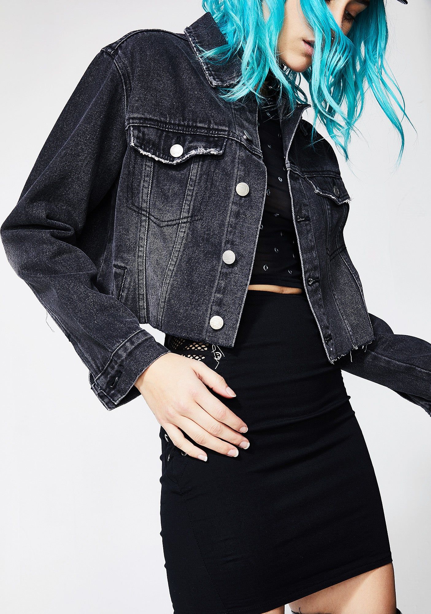 Overcast Cut-Off Denim Jacket sold by Dolls Kill product image thumbnail 3