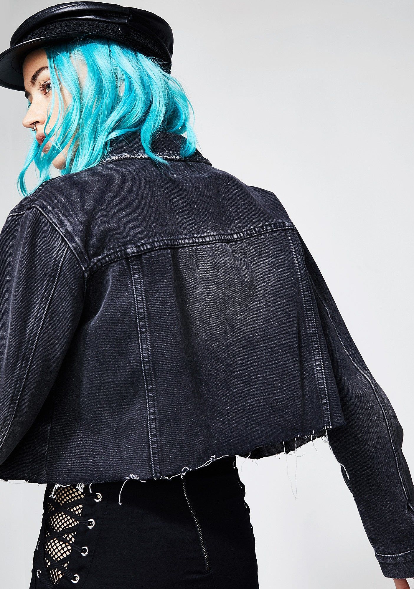 Overcast Cut-Off Denim Jacket sold by Dolls Kill product image thumbnail 4