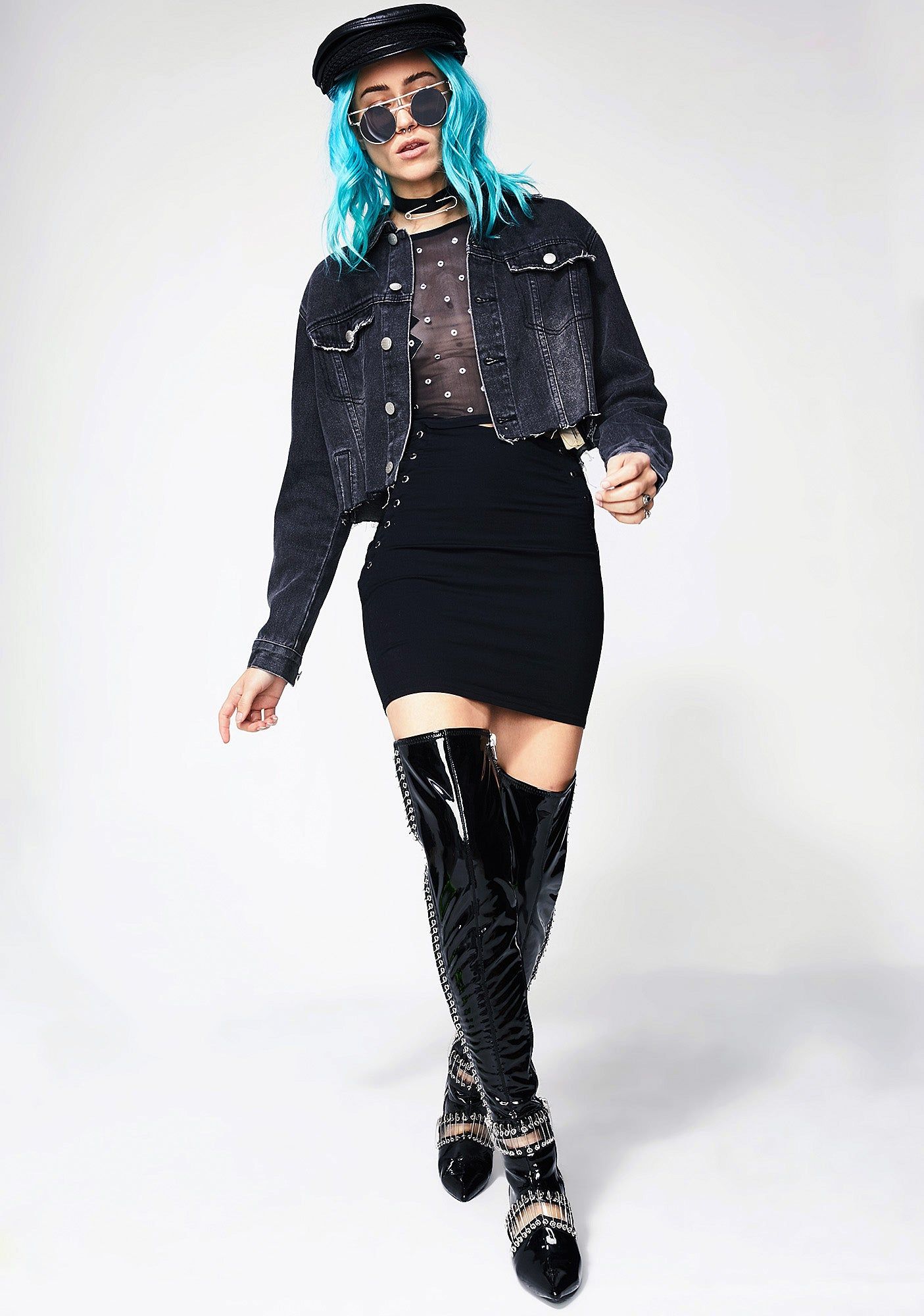 Overcast Cut-Off Denim Jacket sold by Dolls Kill product image thumbnail 5