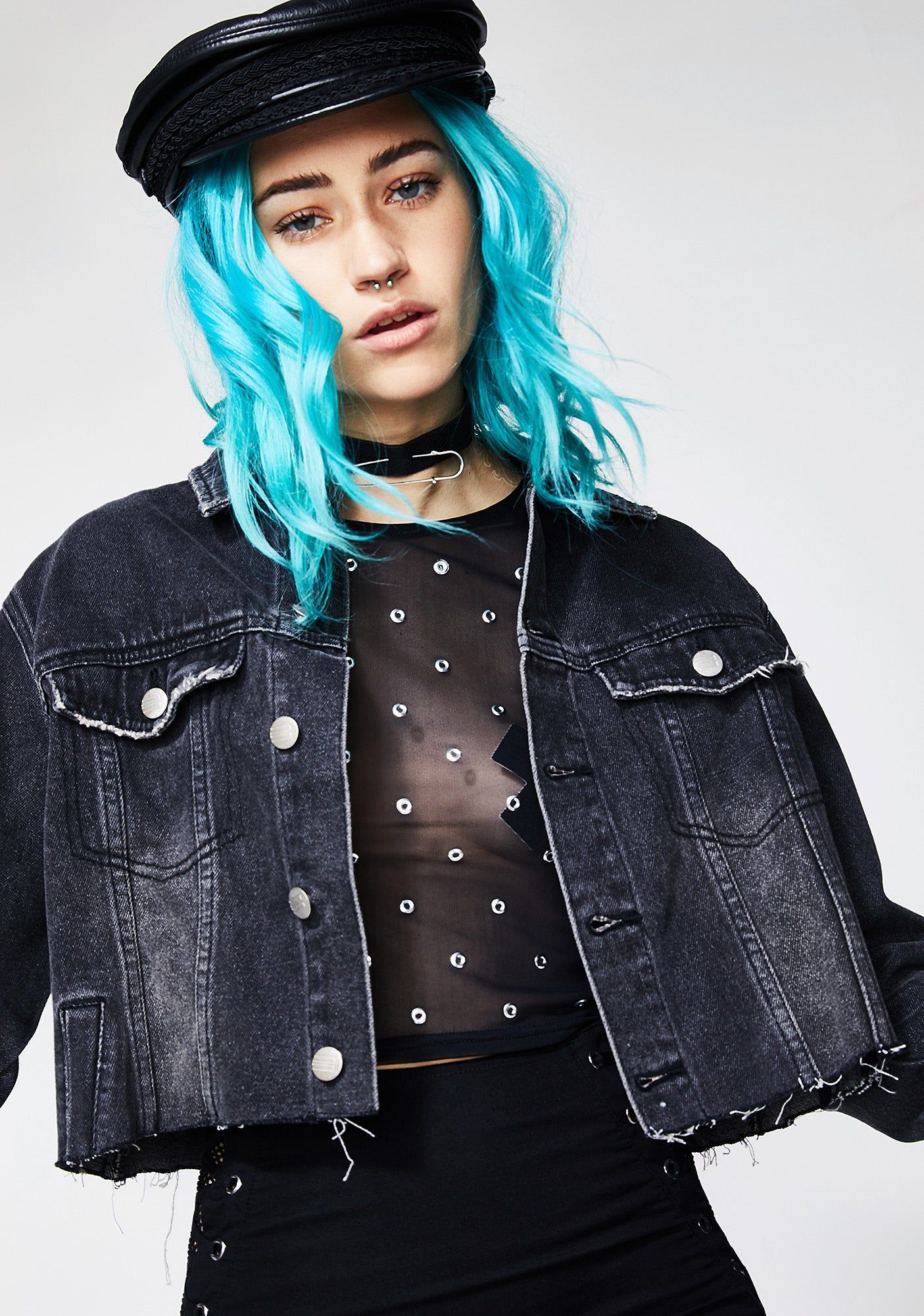 Overcast Cut-Off Denim Jacket sold by Dolls Kill product image thumbnail 2