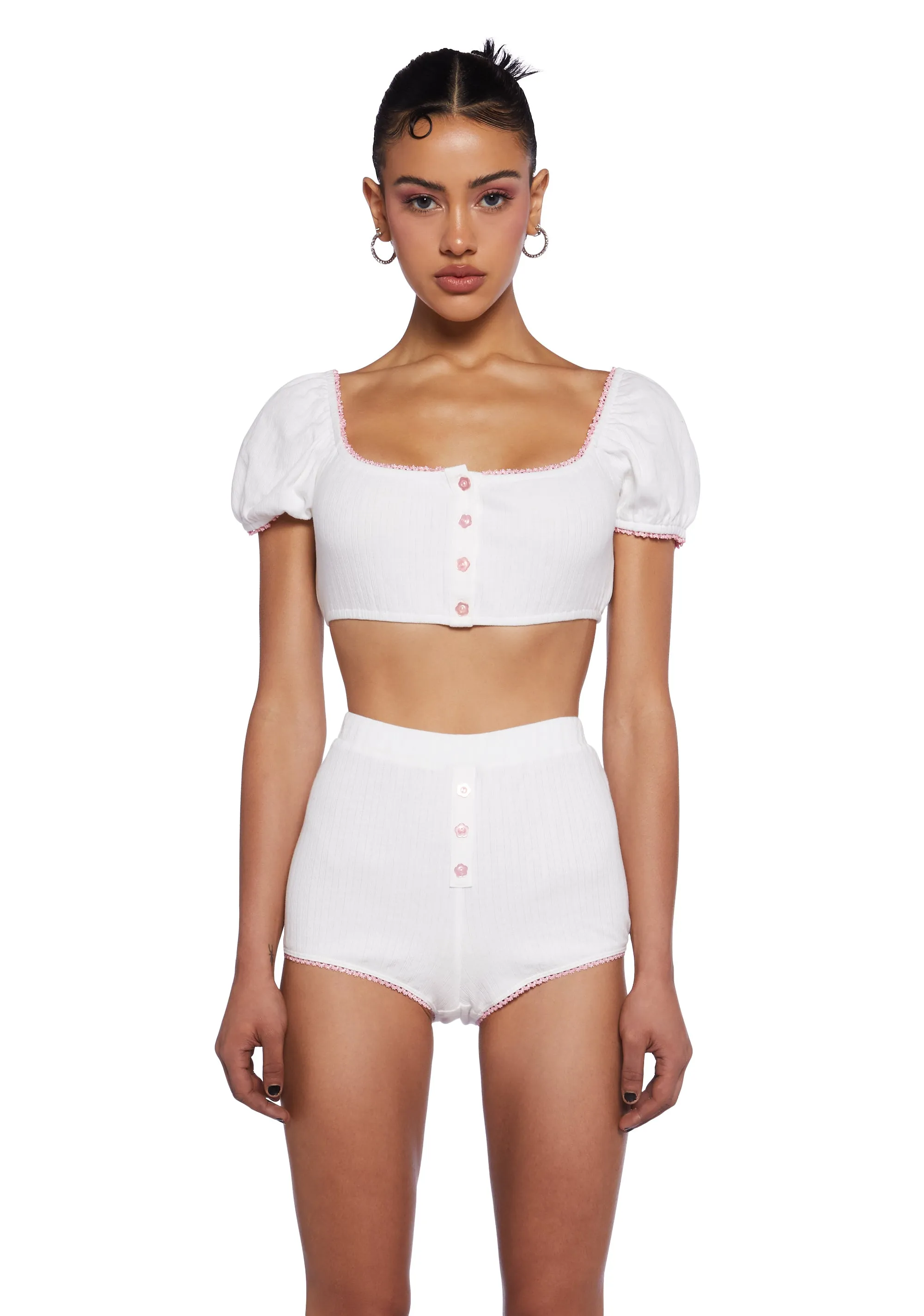 Swoon Sensibility Lounge Set - White sold by Dolls Kill